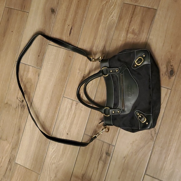 Coach Handbags - Coach Black/gold Satchel